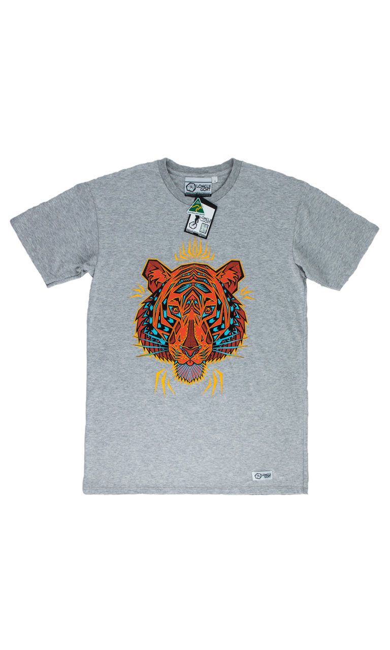 Tiger-Mid Fit Tee-Organic Cotton-Greybeard-Mens | Lonely Goat Apparel ...