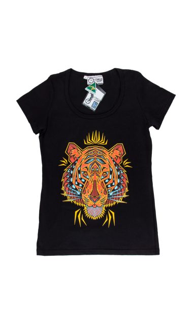 Lonely Goat Womens' Tiger-Signature-Fit-Tee-Cotton-Light-Blackhoof